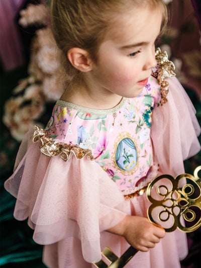'All my Hearts' Ornate Tutu Dress - Parfait Pink