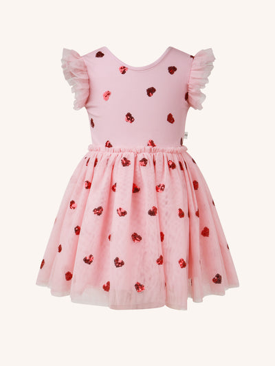 'Hearts' Tutu Dress - Strawberry Cream