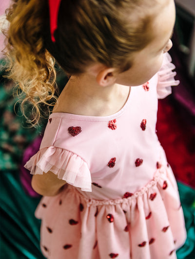 'Hearts' Tutu Dress - Strawberry Cream