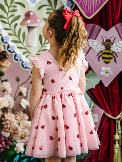 'Hearts' Tutu Dress - Strawberry Cream
