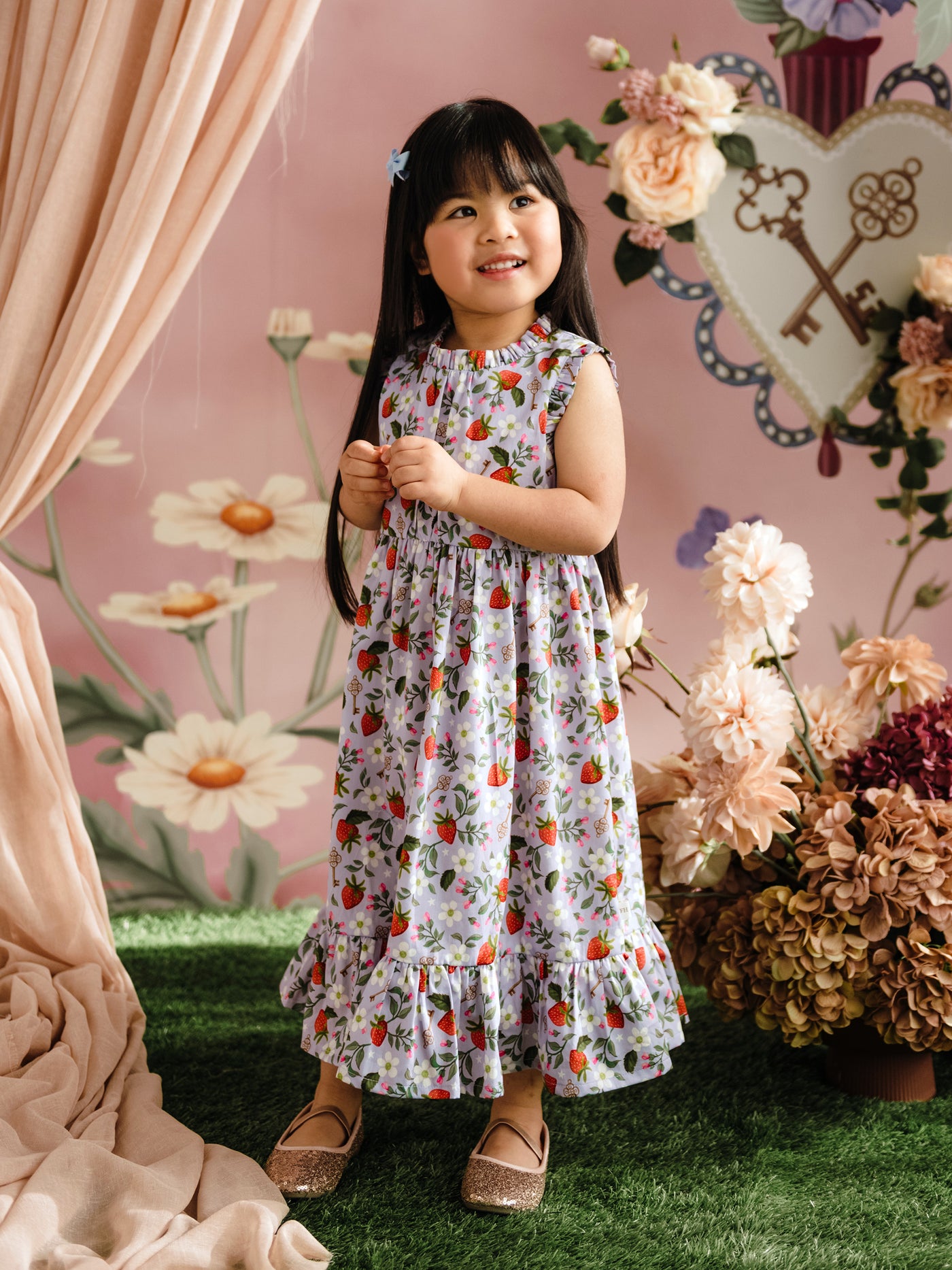 'Hearts Floral' Alouette Dress - Violet