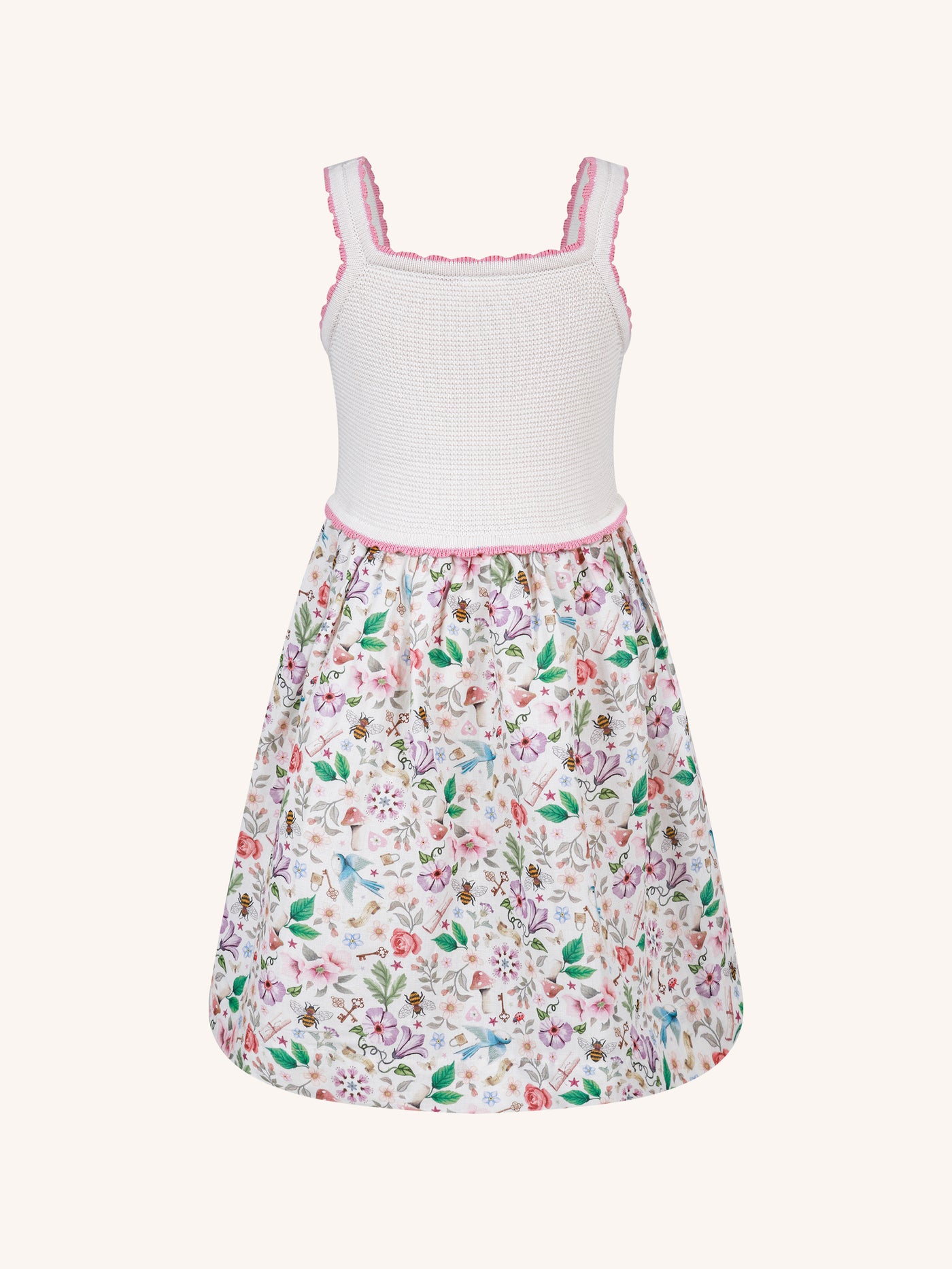 'Secret Diary' Belle Crochet Dress - Egret