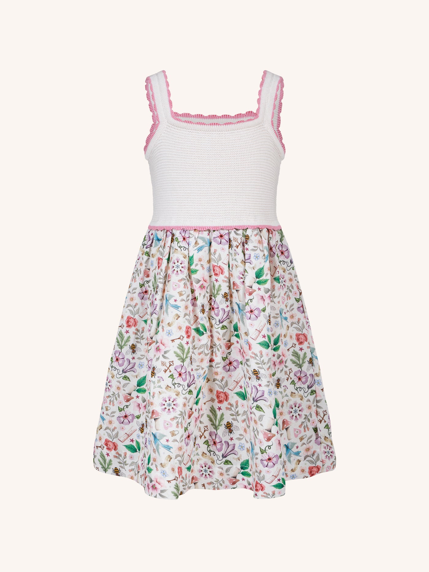 'Secret Diary' Belle Crochet Dress - Egret
