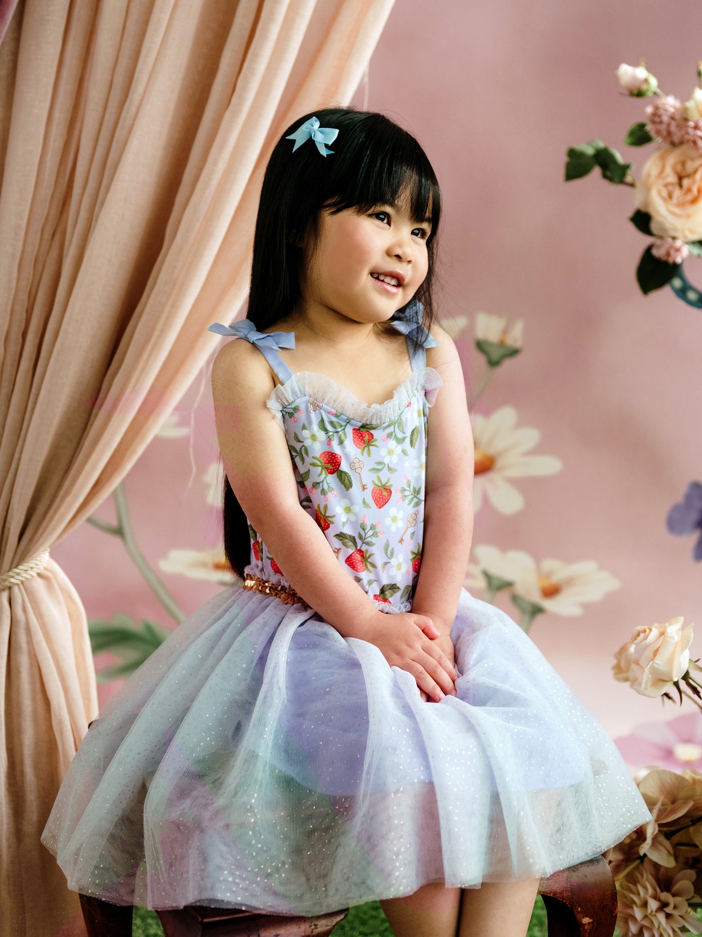 'Hearts Floral' Arabesque Tutu Dress - Violet