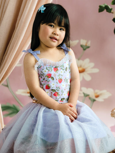 'Hearts Floral' Arabesque Tutu Dress - Violet