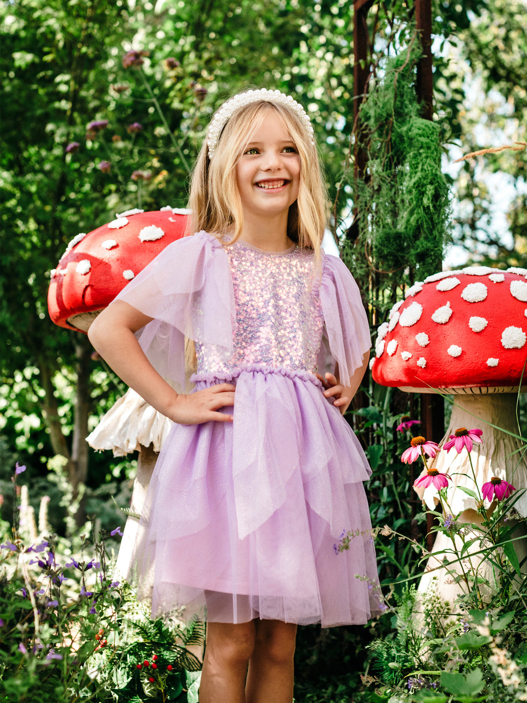 Fleur Harris Magic Faraway Tree 'Magic Faraway Tree' Sequin Fairy Dress –  Lilac
