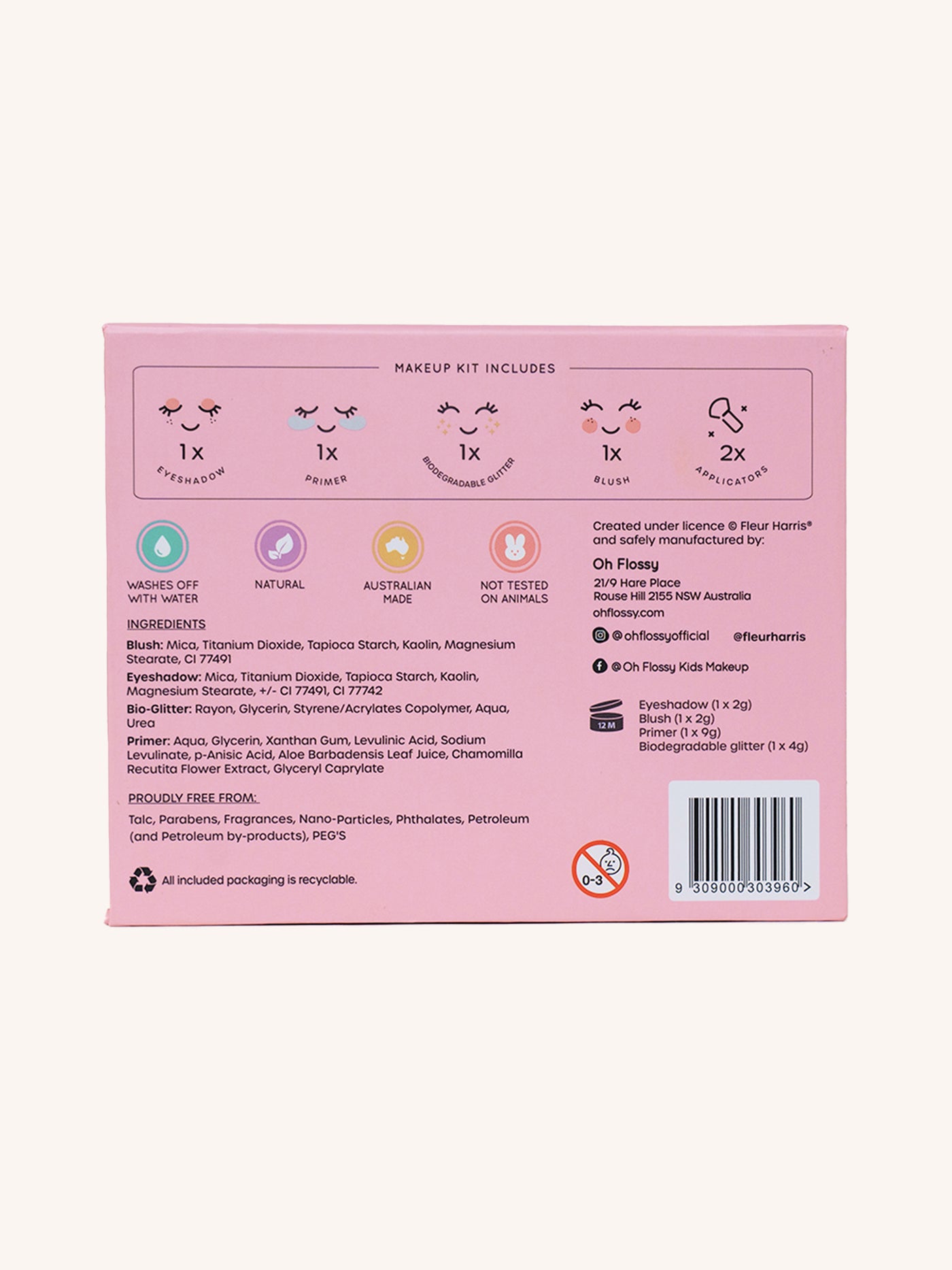 Fleur Harris X Oh Flossy 'Garden of Dreams' Mini Makeup & Glitter Set