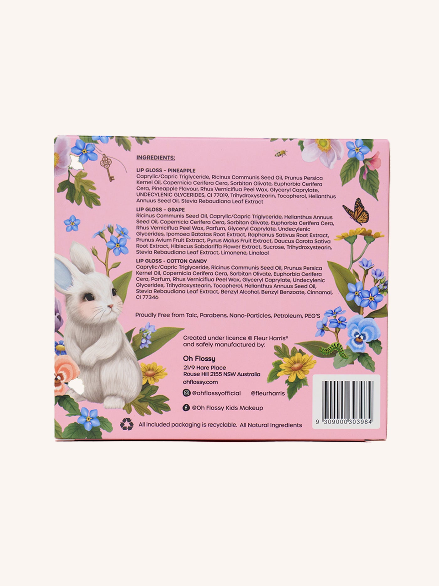 Fleur Harris X Oh Flossy 'Garden of Dreams' Natural Lip Gloss Set