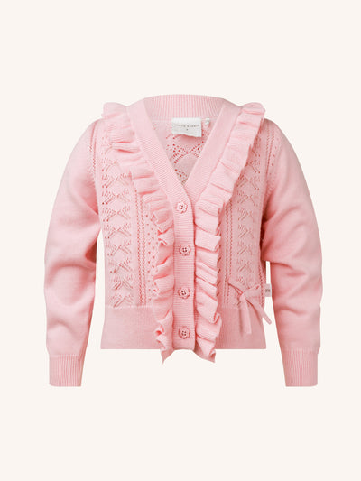 'All my Hearts' Bow Cardigan - Light Strawberry