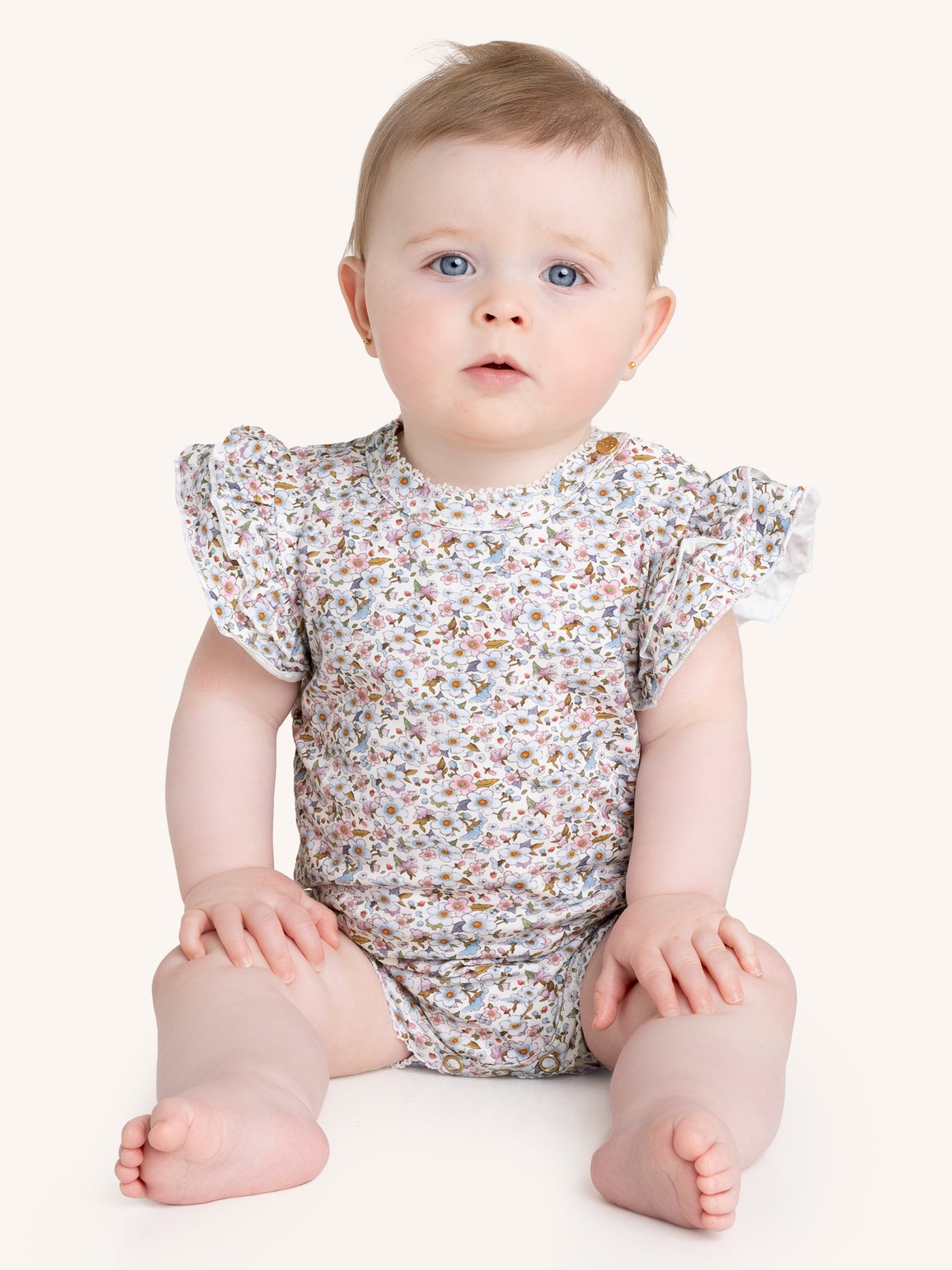 'Forget-me-nots' Precious Frill Bodysuit - Snow