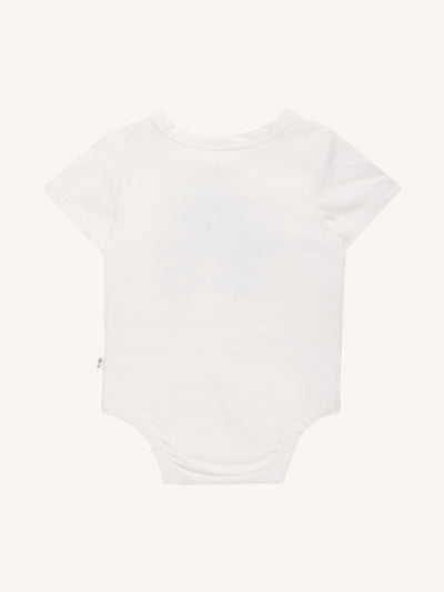 'Up To The Land Of Goodies' Treasured Short Sleeve Bodysuit - Porcelain