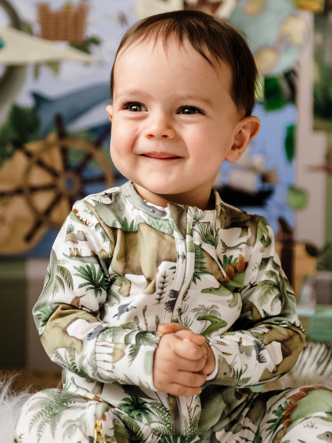 'Prehistorica' Timeless Coverall - Eggshell