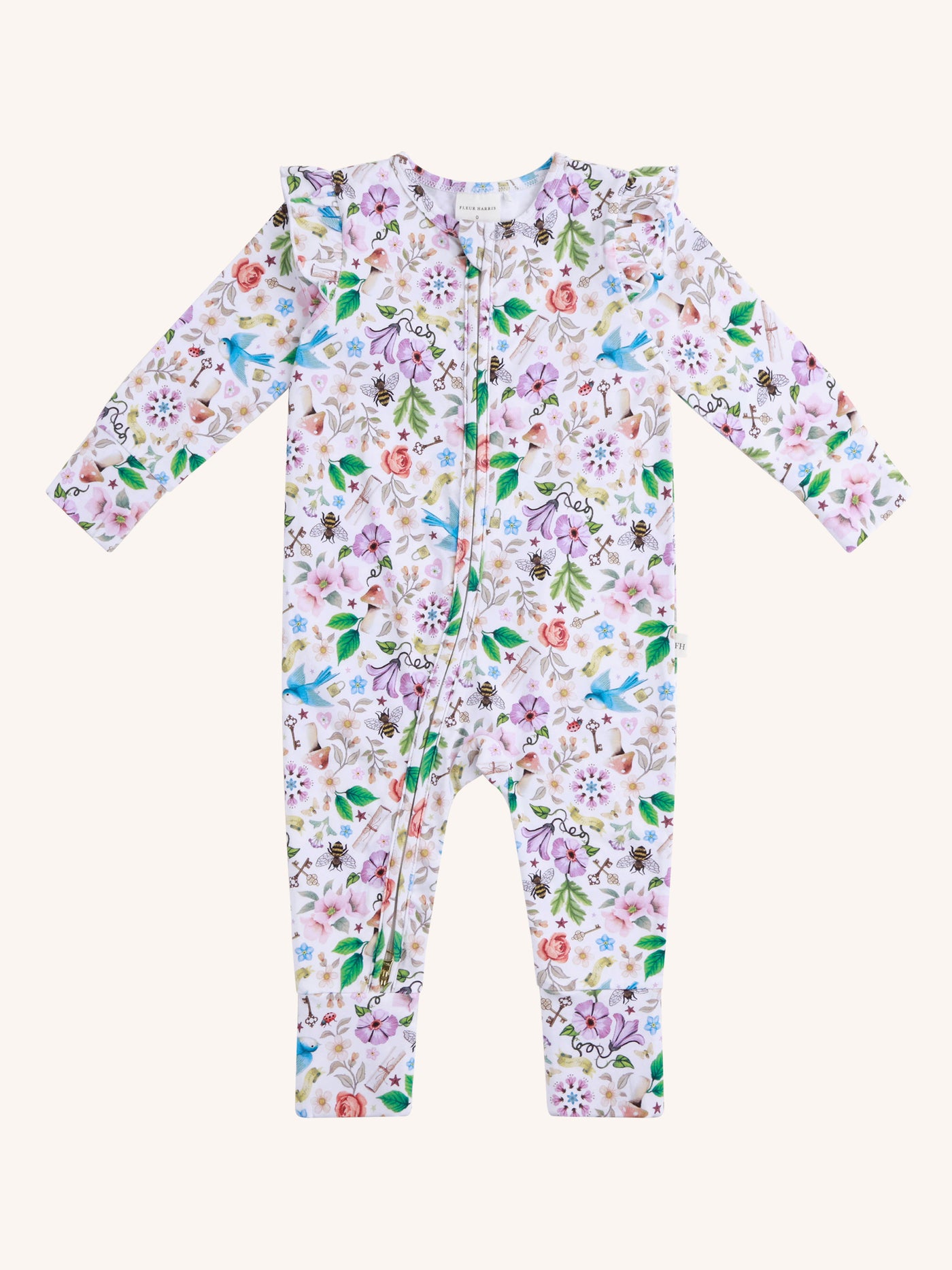 'Secret Diary' Precious Frill Coverall - Egret