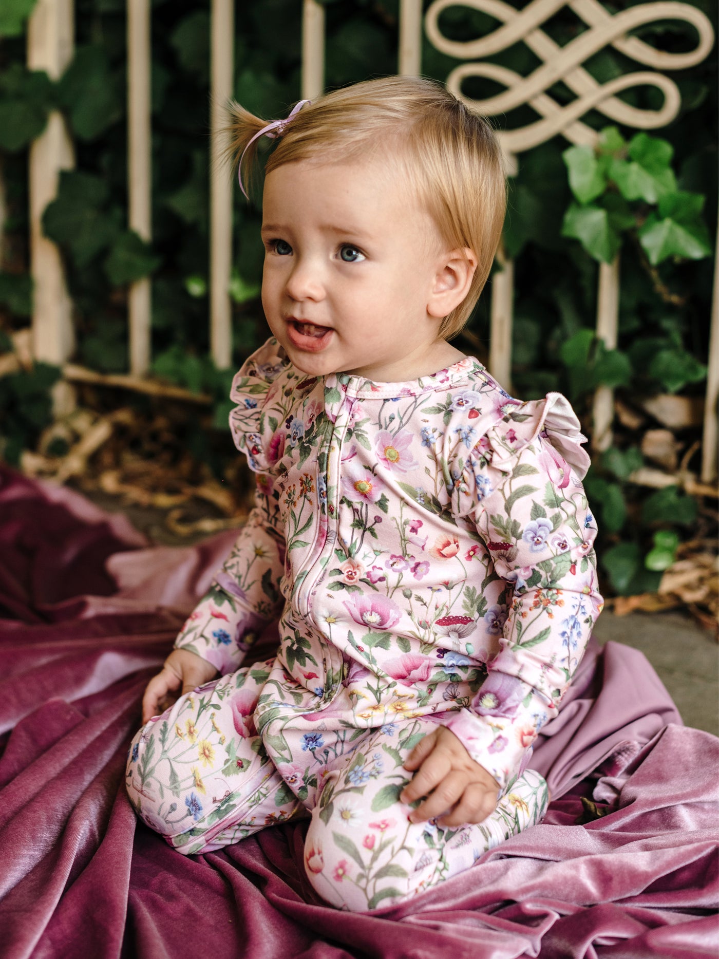 'Garden of Dreams' Precious Frill Coverall - Peach