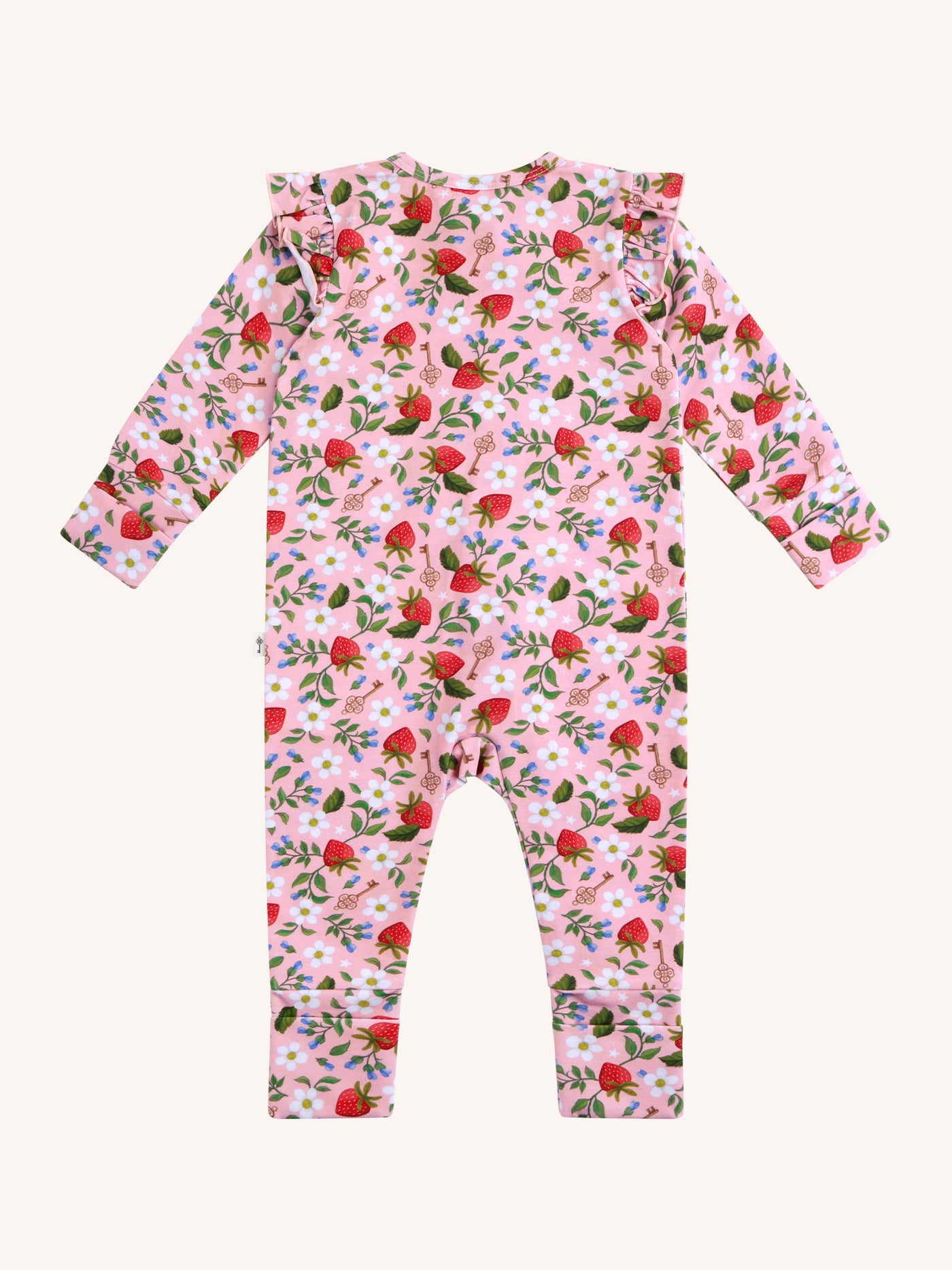 'Hearts Floral' Precious Frill Coverall - Pink
