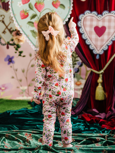 'Hearts Floral' Precious Frill Coverall - Pink