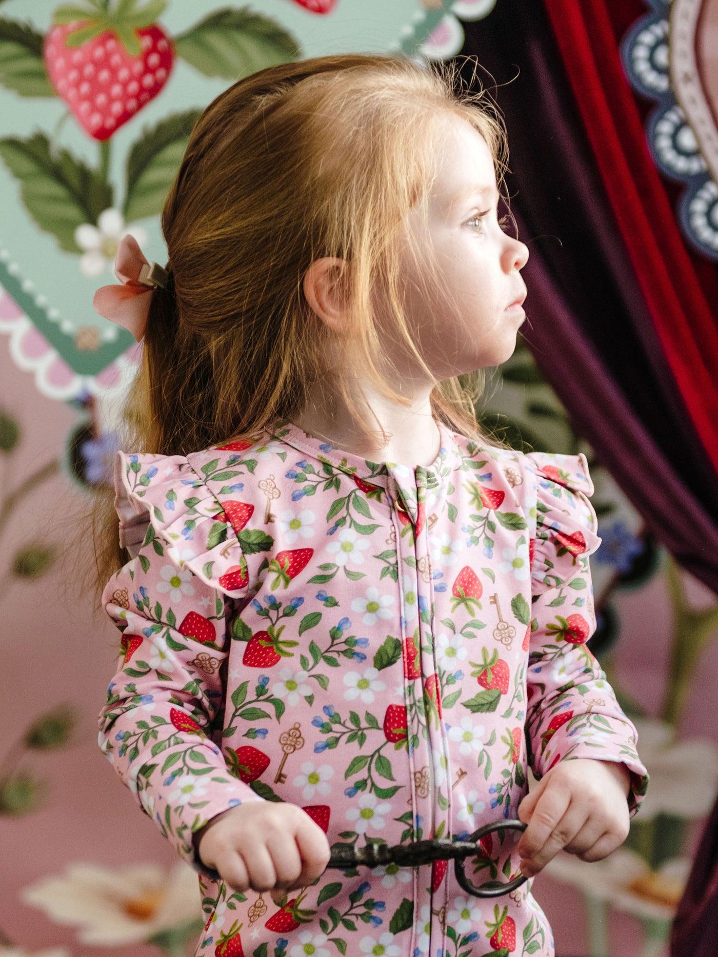 'Hearts Floral' Precious Frill Coverall - Pink