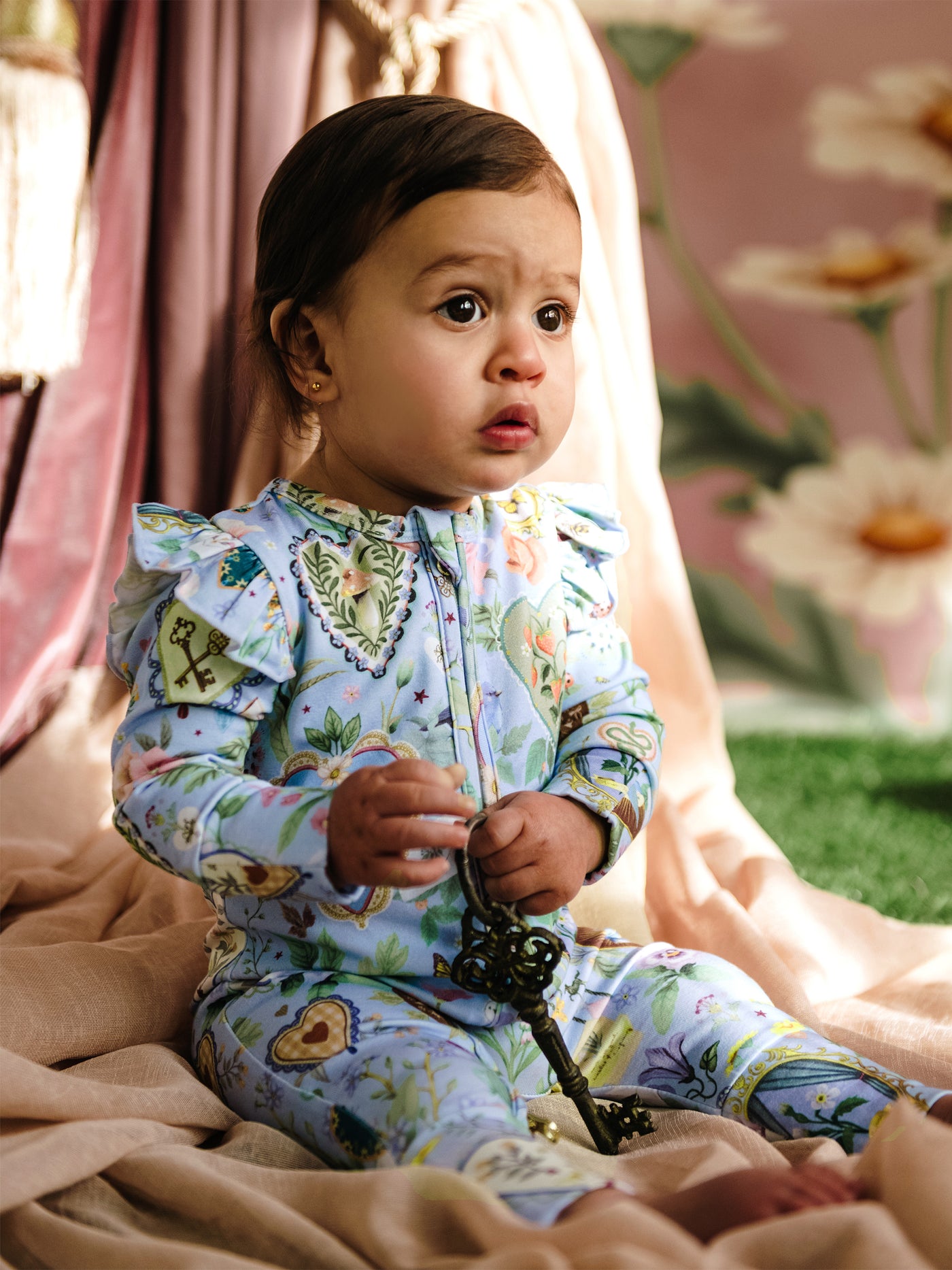 'Secret Diary' Precious Frill Coverall - Powder Blue