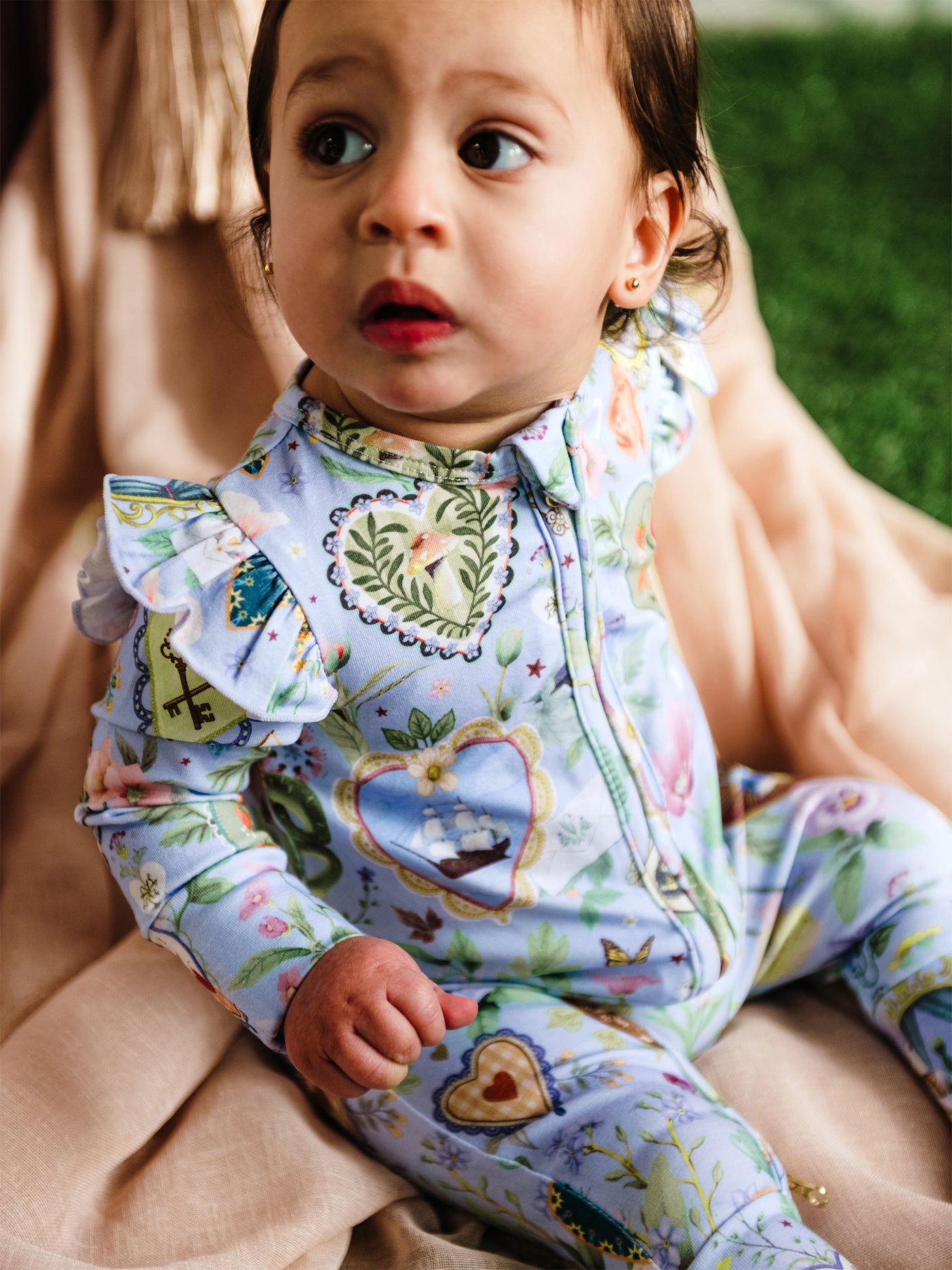'Secret Diary' Precious Frill Coverall - Powder Blue
