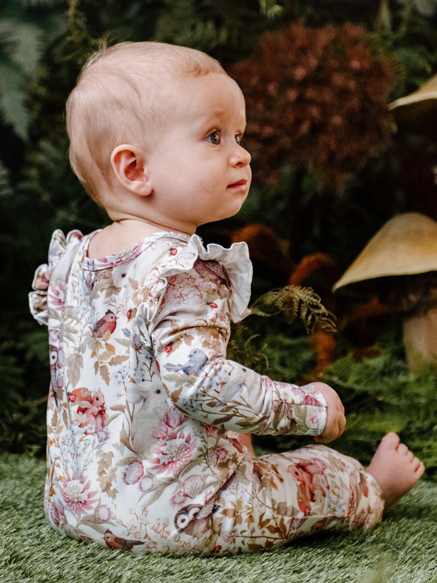 'Woodlands' Precious Frill Coverall - Marshmallow