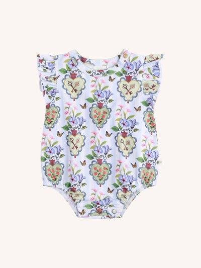 'Secret Diary' Sweet Bubble Romper - Blue Stripe
