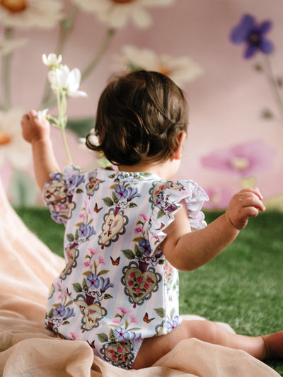 'Secret Diary' Sweet Bubble Romper - Blue Stripe