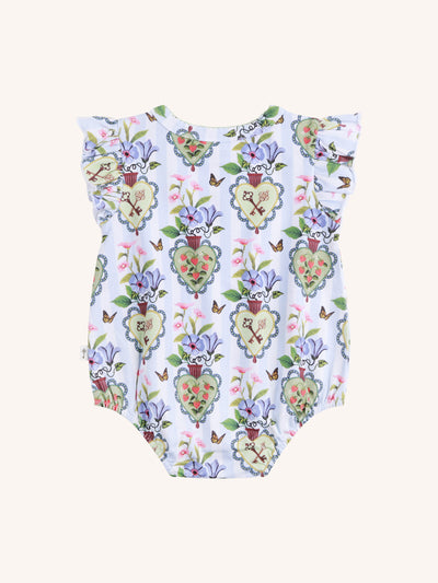 'Secret Diary' Sweet Bubble Romper - Blue Stripe