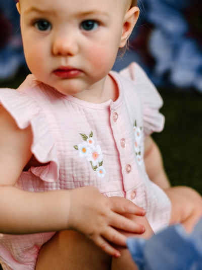 Wonderland Frill Romper - Pink Lavender