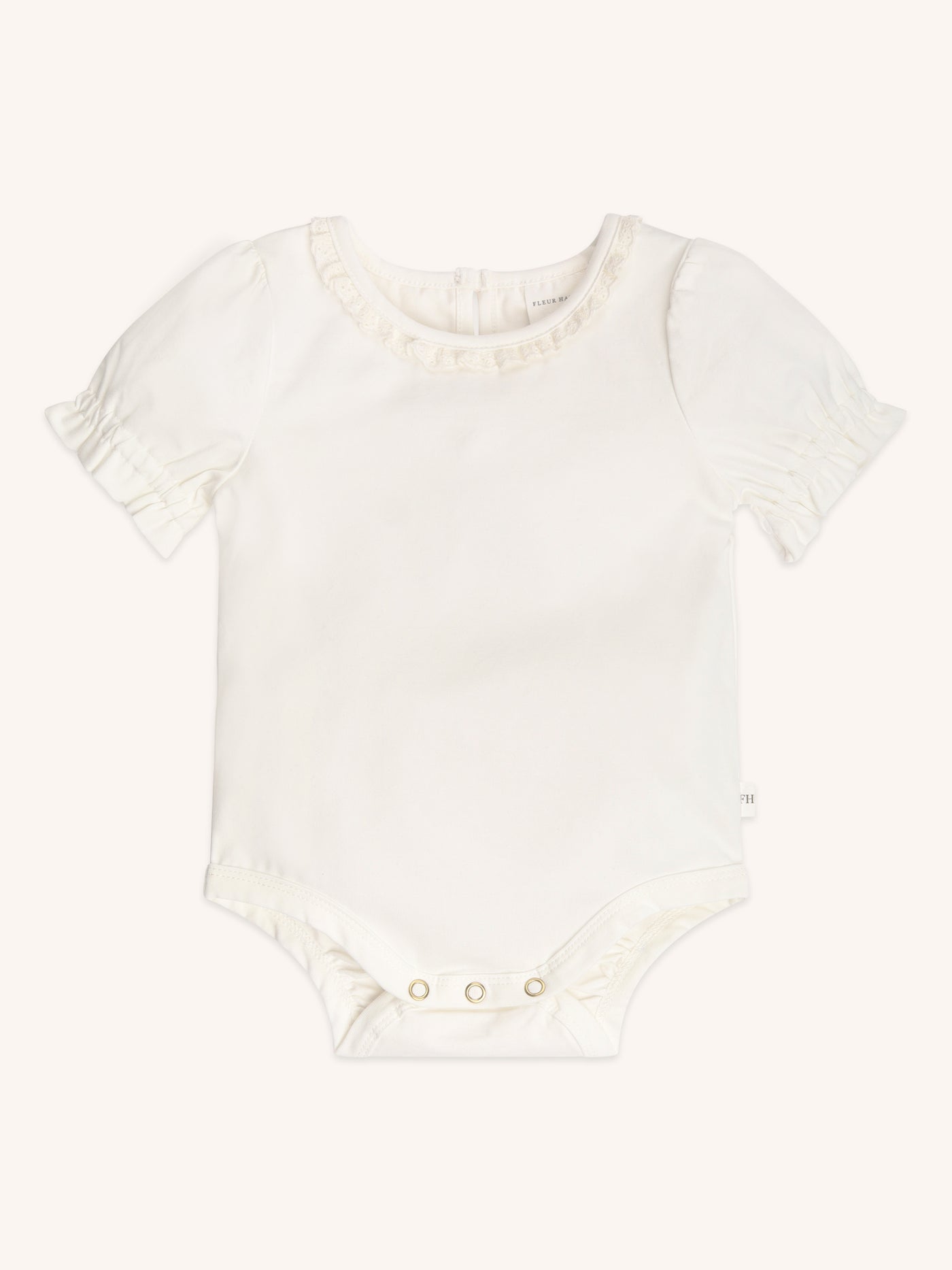 Petite Frill Short Sleeve Bodysuit - Snow