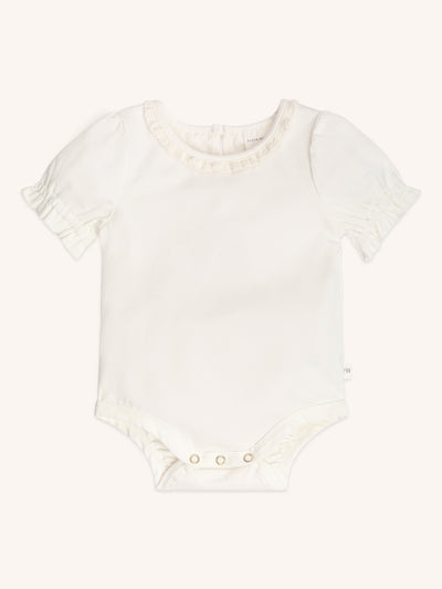 Petite Frill Short Sleeve Bodysuit - Snow