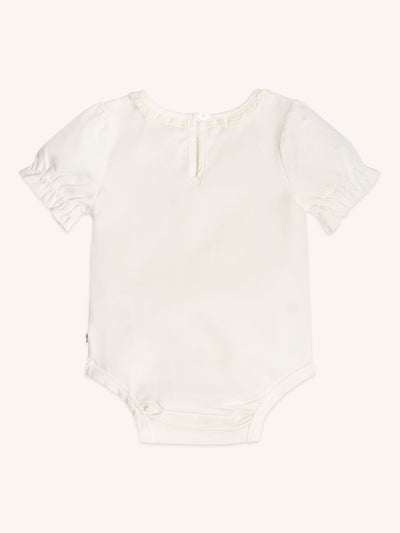 Petite Frill Short Sleeve Bodysuit - Snow