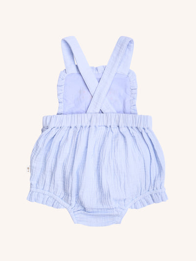 Botanical Frill Romper - Cornflower