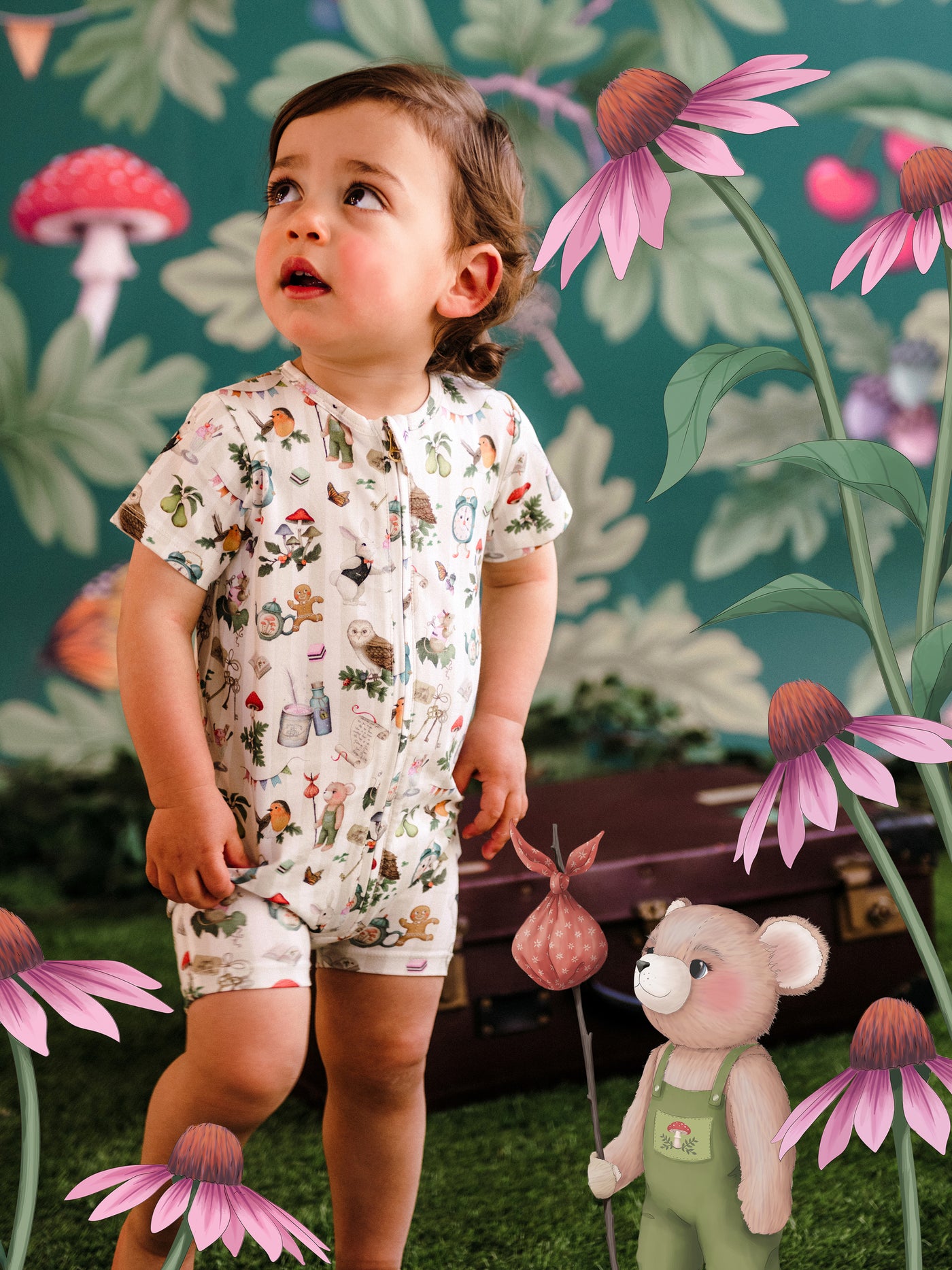 'Mini Magic' Timeless Shorty Coverall - Moss