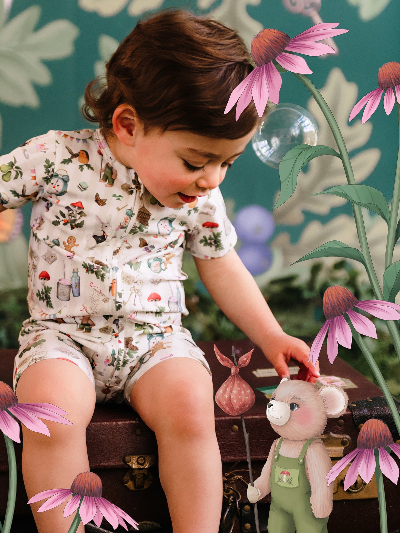 'Mini Magic' Timeless Shorty Coverall - Moss