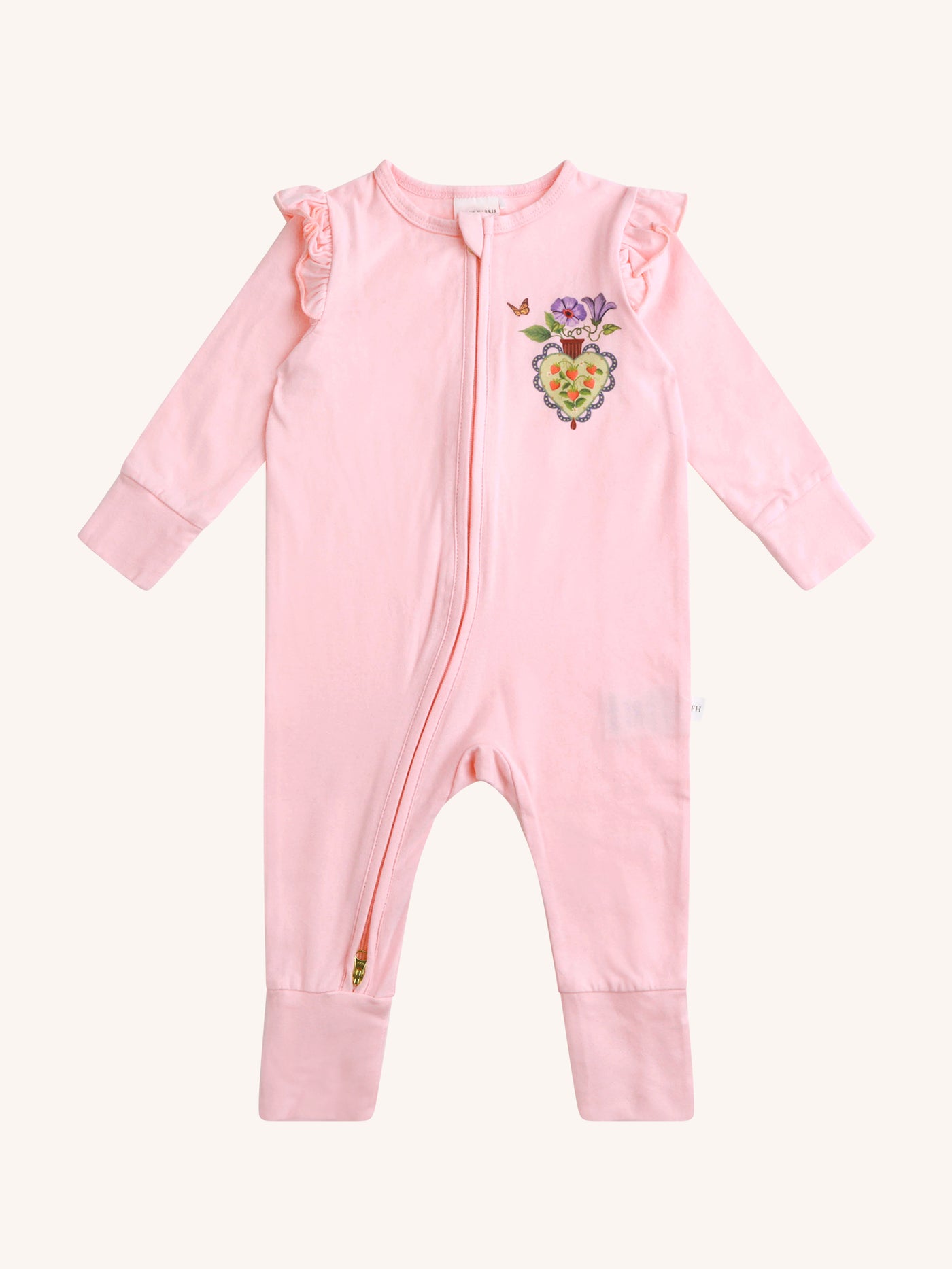 'All my Hearts' Precious Frill Coverall Set - 2 pack - Parfait Pink