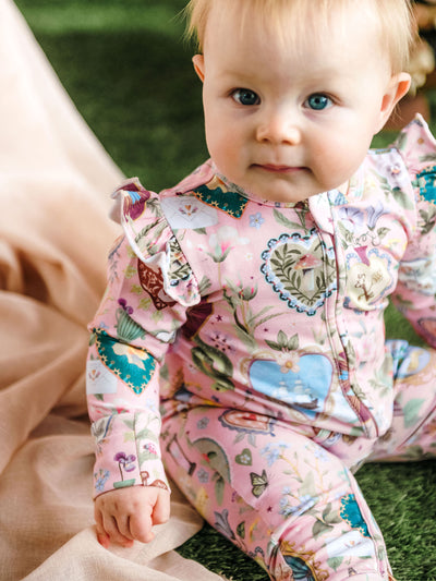 'All my Hearts' Precious Frill Coverall Set - 2 pack - Parfait Pink