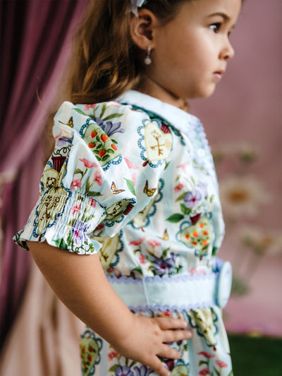'Hearts' Cherie Playsuit - Powder Blue