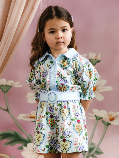 'Hearts' Cherie Playsuit - Powder Blue