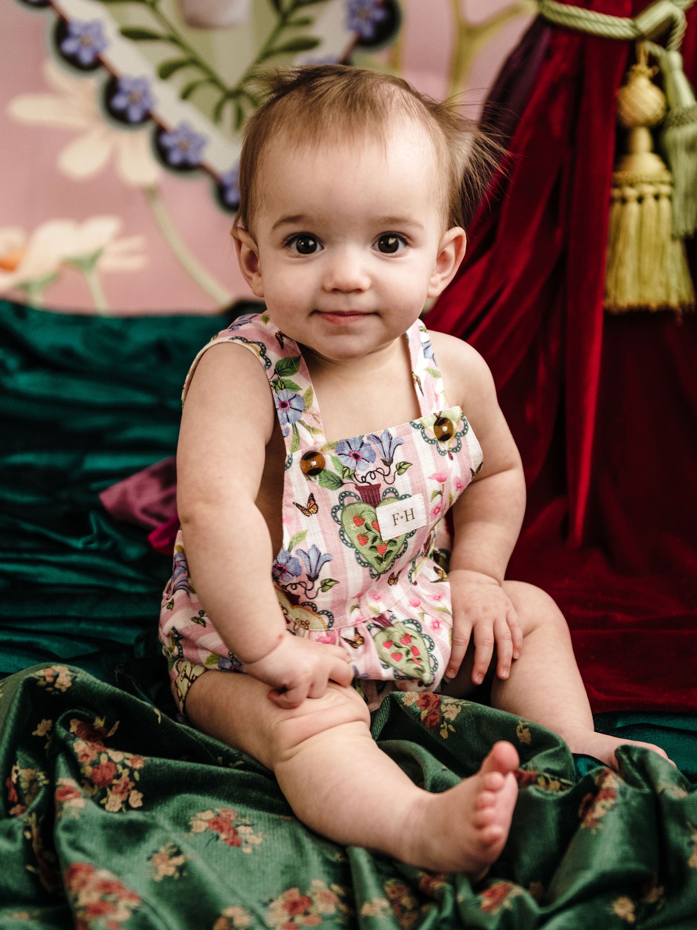 'Hearts' Lulu Shortall - Pink Stripe