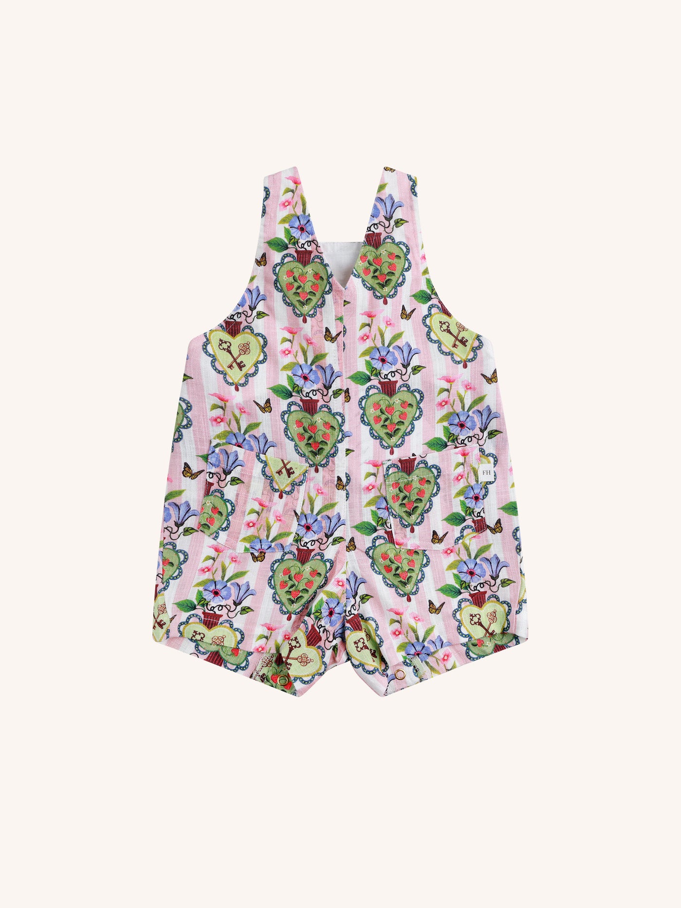 'Hearts' Lulu Shortall - Pink Stripe