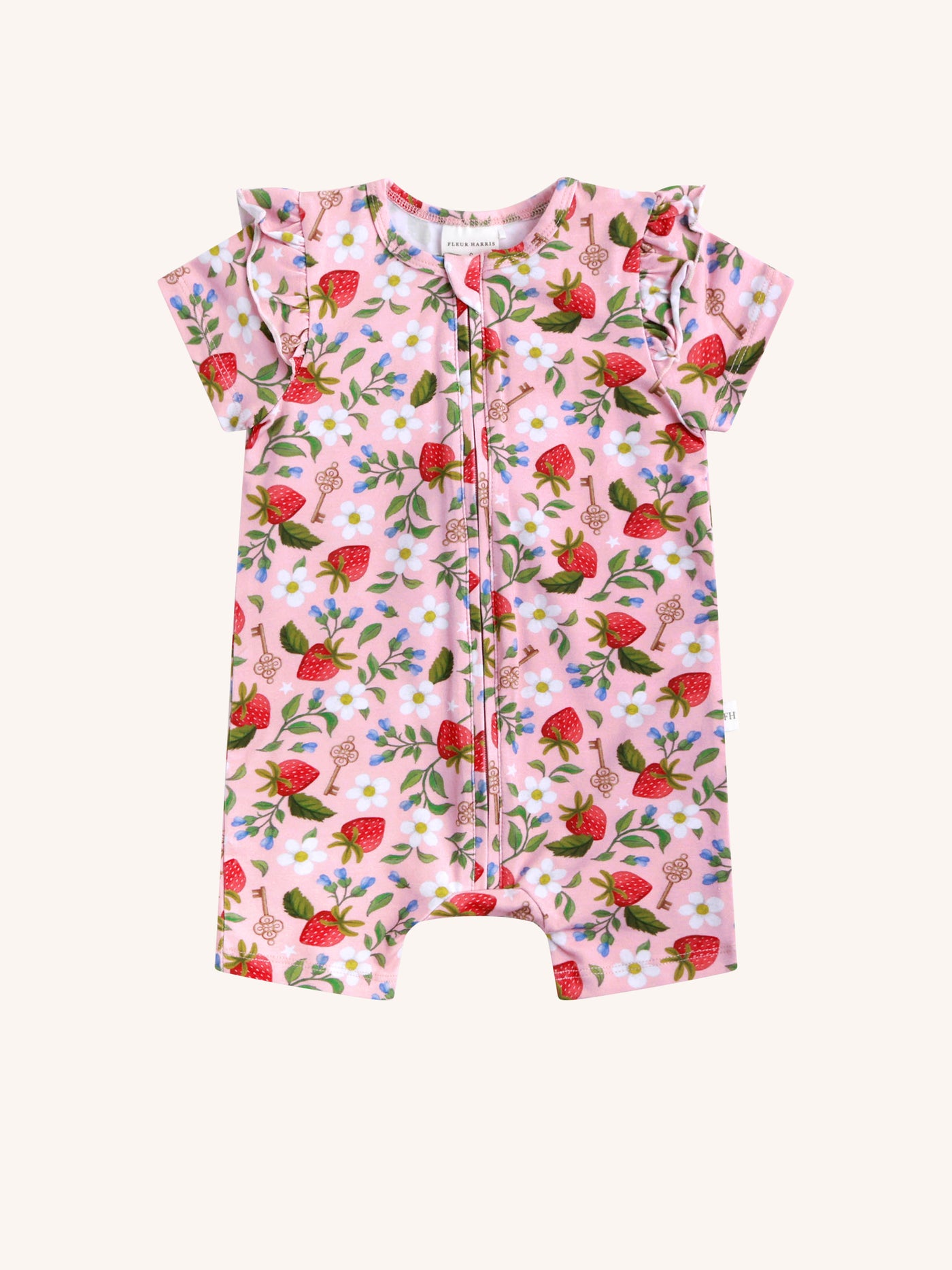 'Hearts Floral' Precious Frill Shorty Coverall Set - 2 pack - Pink