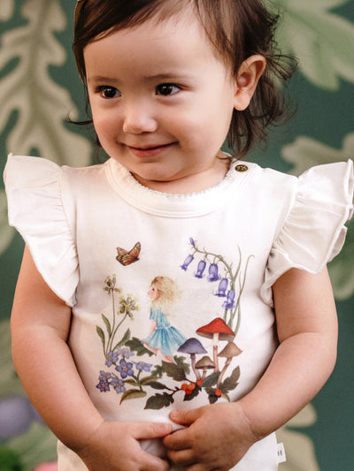 'Silky's Garden' Bijou Bodysuit - Fairy White