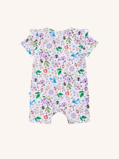 'Secret Diary' Precious Shorty Frill Coverall - Egret