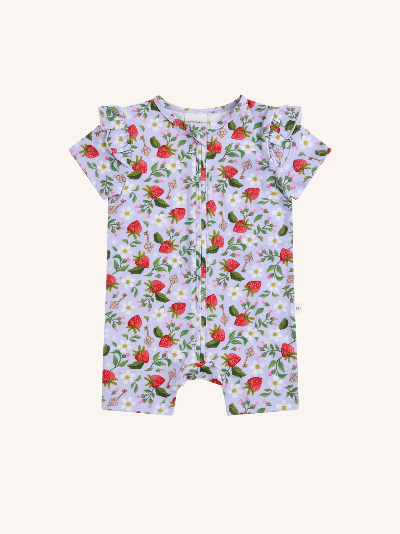 'Secret Diary' Precious Shorty Frill Coverall - Violet