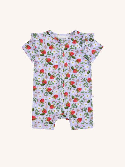 'Secret Diary' Precious Shorty Frill Coverall - Violet