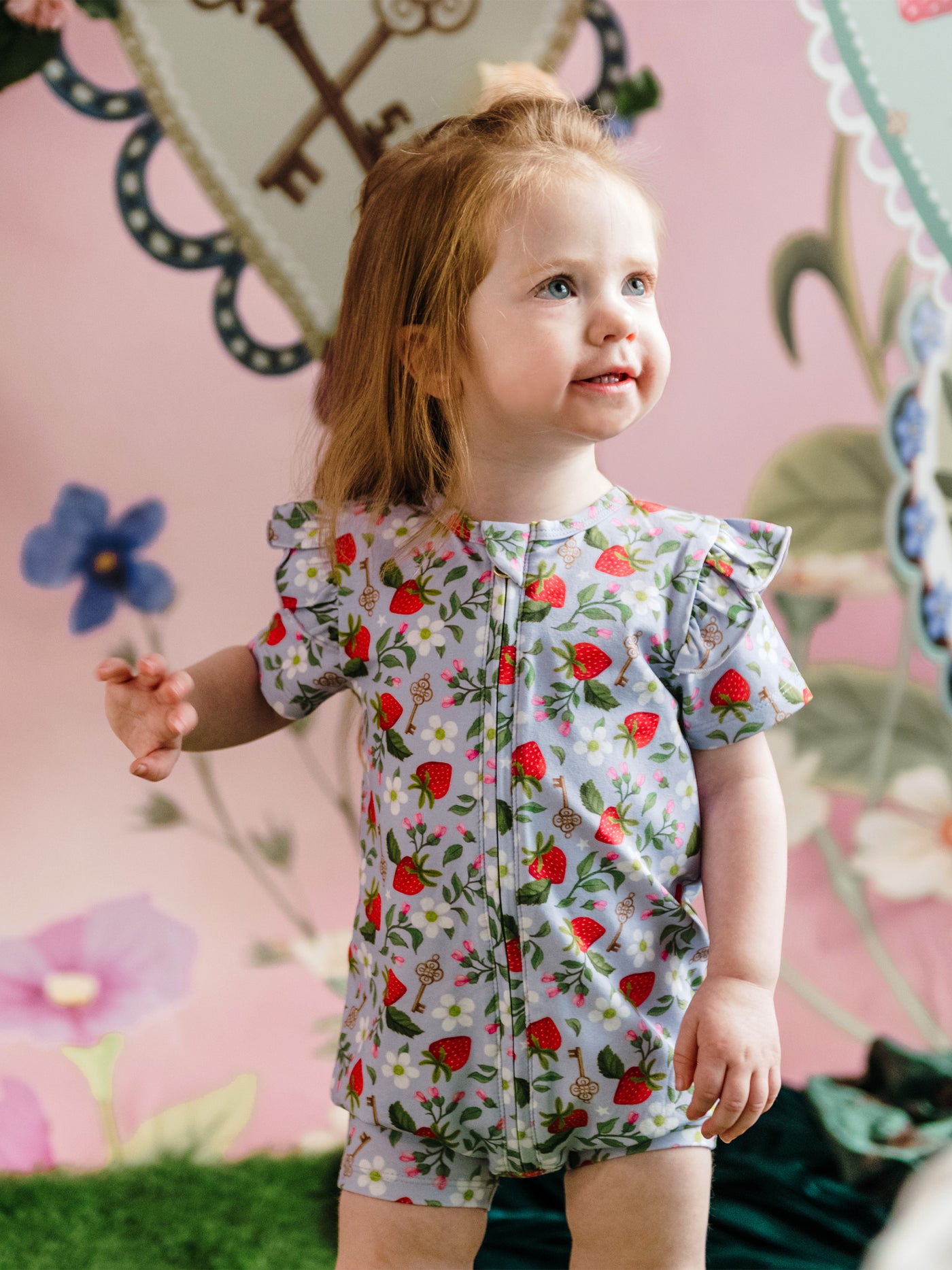 'Secret Diary' Precious Shorty Frill Coverall - Violet