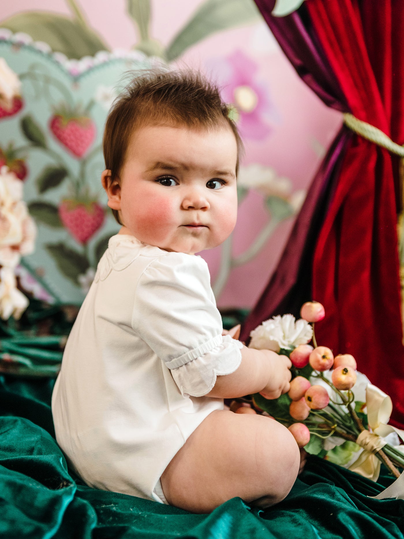 'All my Hearts' Pixie Romper - Egret