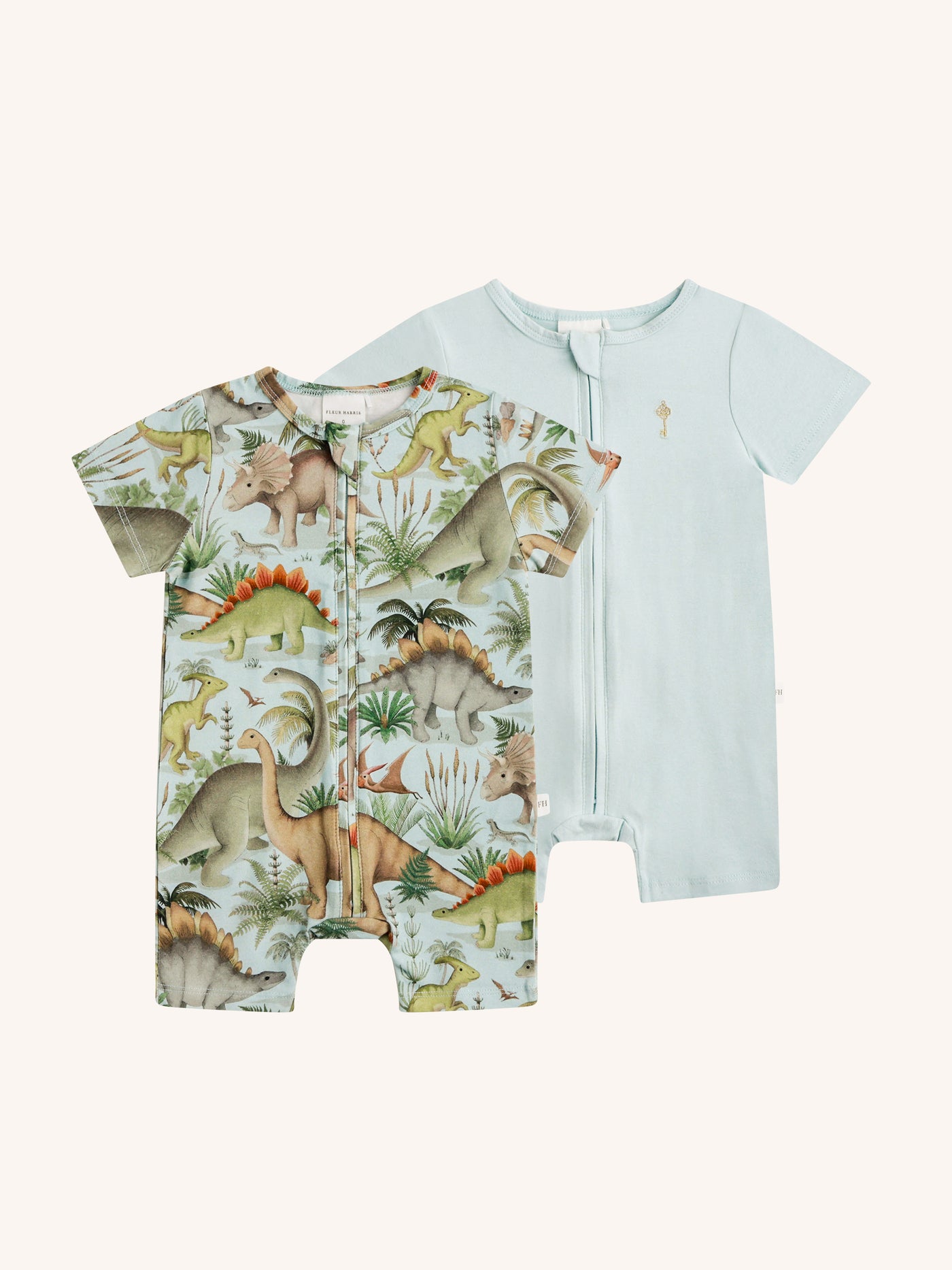 'Prehistorica' Timeless Shorty Coverall Set - 2 pack - Dusty Teal