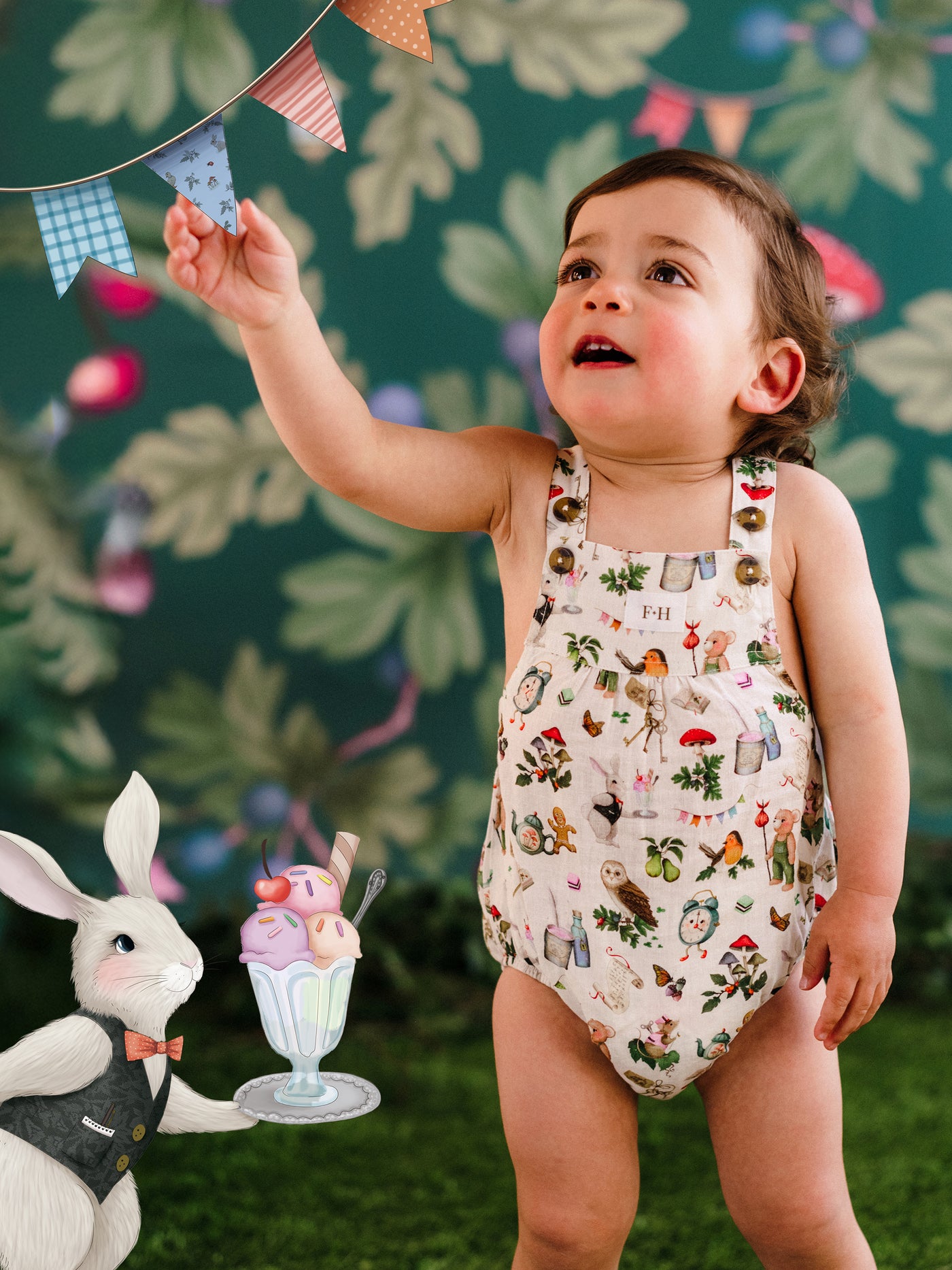 'Mini Magic' Playful Romper - Latte