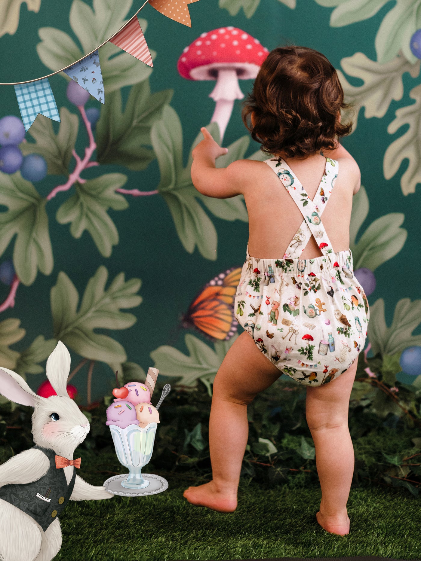 'Mini Magic' Playful Romper - Latte